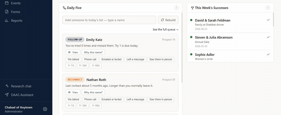 Current DAAS demo logging an interaction for review